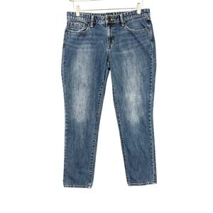 Gap Jeans Womens 27‎ Blue Sexy Boyfriend Denim Mid Rise 100% Cotton Distressed